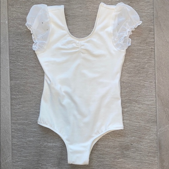 Angel’s Face Girls Bodysuit with Rhinestone Sleeve - Picture 2 of 7